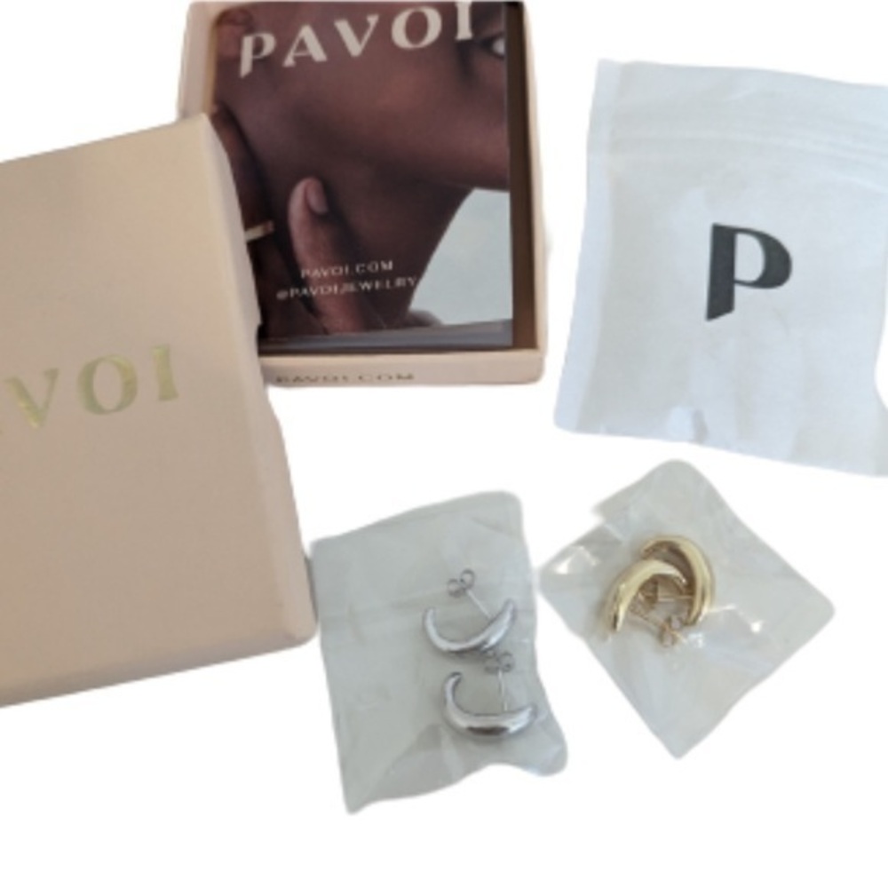 Pavoi gold and silver earrings